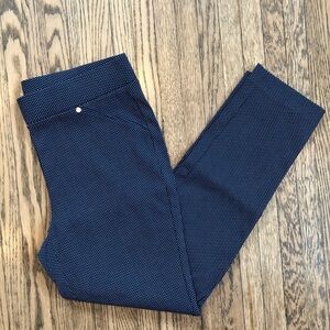 Anne Klein Navy & White Tiny Polka Dot Slim Pant | 6​​